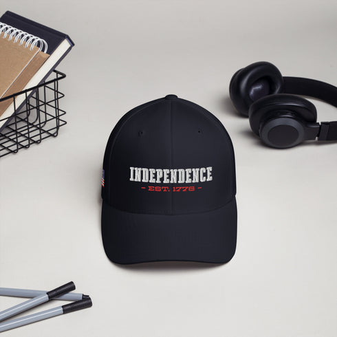Independence Est. 1776 Embroidered Structured Twill Cap - American Independence Memorial Patriotic Cap/Hat - Mainstream Freedom
